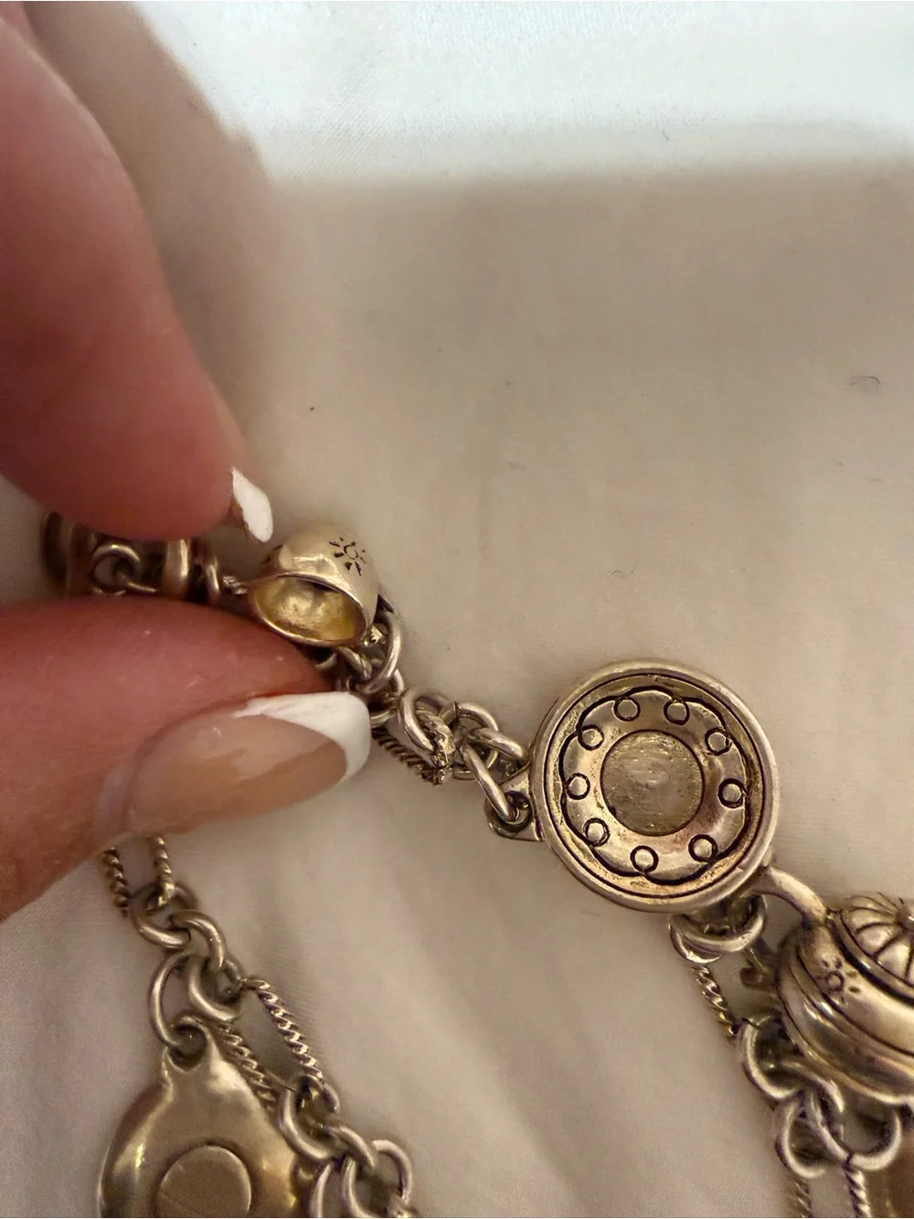 Silver-Tone Tea Set Charm Bracelet in Silver